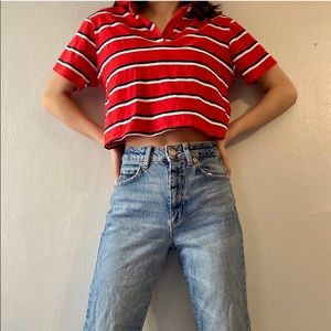 Garage Stripped Crop Top